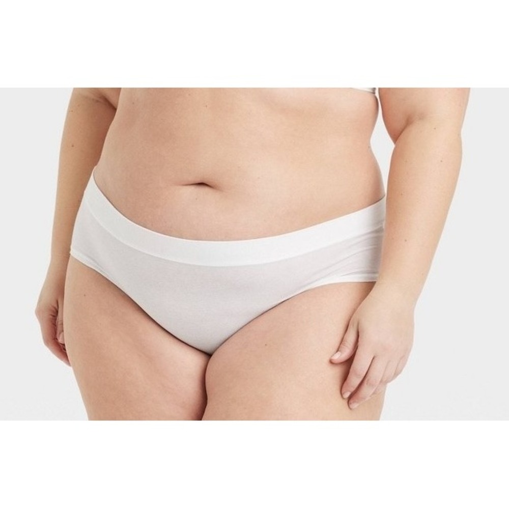 Auden Hipster Panties 4-Way Stretch White Cotton Plus 2X